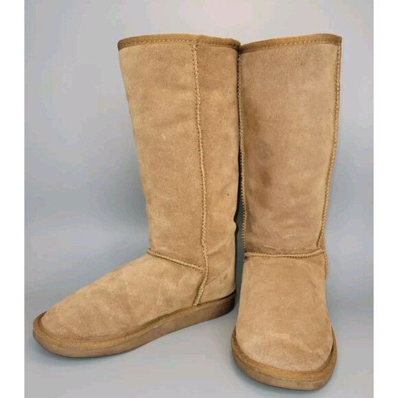 EMU Australia Bronte Hi Suede Boots Womens 7 Brown Merino Wool Lined Casual Boho - Picture 1 of 8